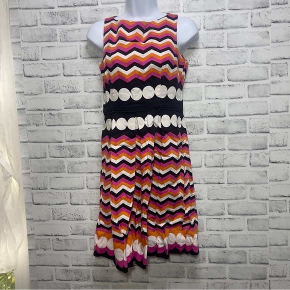 London Times Chevron  Dots Dress 4 - Picture 1 of 8